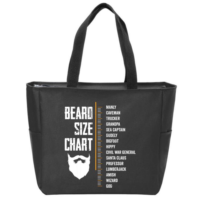 Beard Measurement Chart Beard Length Funny Growth Chart Zip Tote Bag