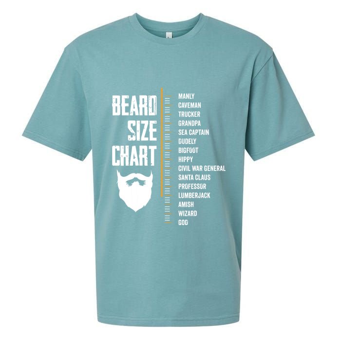 Beard Measurement Chart Beard Length Funny Growth Chart Sueded Cloud Jersey T-Shirt