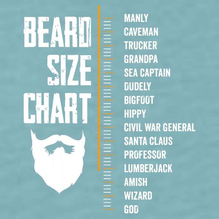 Beard Measurement Chart Beard Length Funny Growth Chart Sueded Cloud Jersey T-Shirt