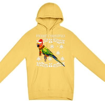 Bird Merry Christmas Ornament Sun Conure Ugly Xmas Premium Pullover Hoodie