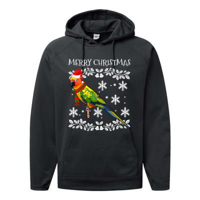 Bird Merry Christmas Ornament Sun Conure Ugly Xmas Performance Fleece Hoodie