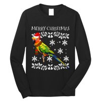 Bird Merry Christmas Ornament Sun Conure Ugly Xmas Long Sleeve Shirt