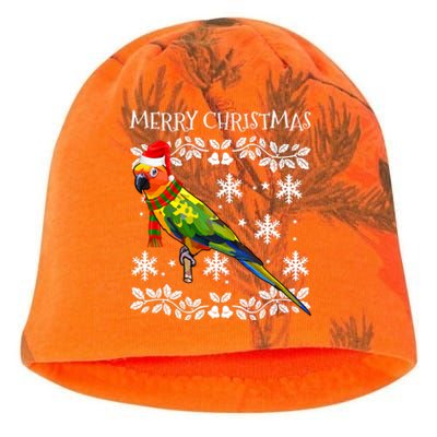 Bird Merry Christmas Ornament Sun Conure Ugly Xmas Kati - Camo Knit Beanie