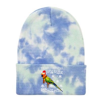 Bird Merry Christmas Ornament Sun Conure Ugly Xmas Tie Dye 12in Knit Beanie