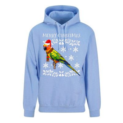 Bird Merry Christmas Ornament Sun Conure Ugly Xmas Unisex Surf Hoodie