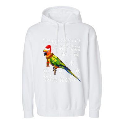 Bird Merry Christmas Ornament Sun Conure Ugly Xmas Garment-Dyed Fleece Hoodie