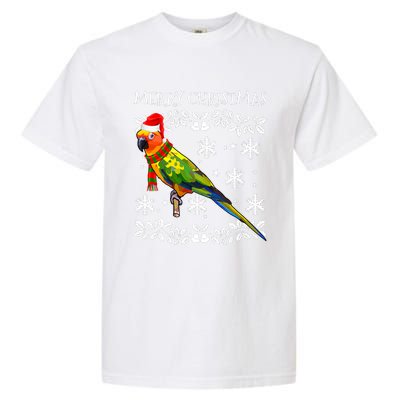 Bird Merry Christmas Ornament Sun Conure Ugly Xmas Garment-Dyed Heavyweight T-Shirt