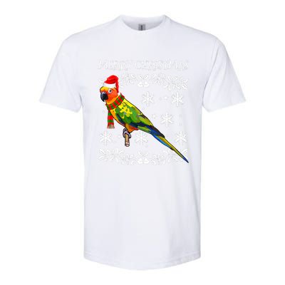 Bird Merry Christmas Ornament Sun Conure Ugly Xmas Softstyle CVC T-Shirt