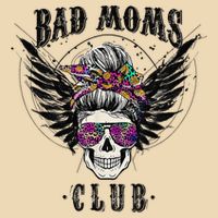 Bad Moms Club Leopard Skull Mom Funny Mom Mother's Day Drawstring Bag