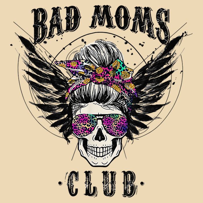 Bad Moms Club Leopard Skull Mom Funny Mom Mother's Day Drawstring Bag