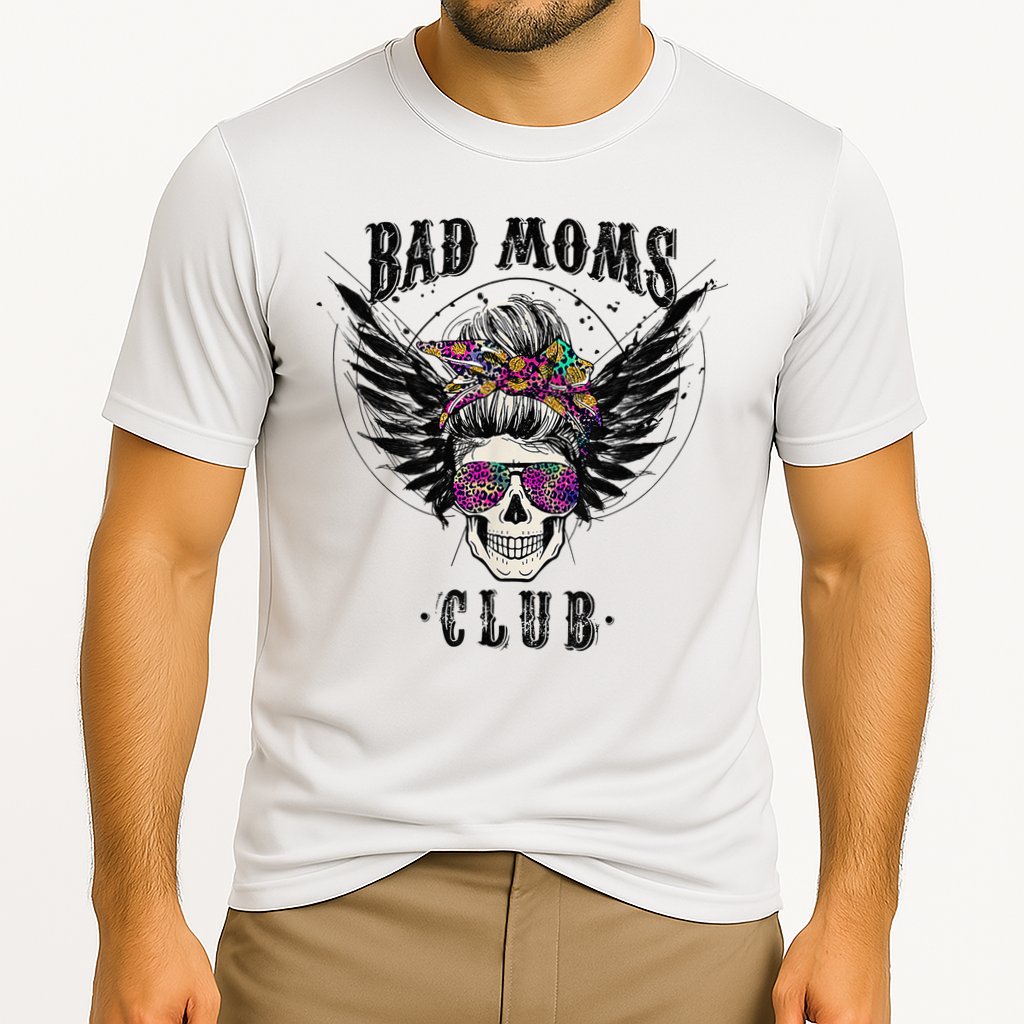 Bad Moms Club Leopard Skull Mom Funny Mom Mother's Day Cooling Performance Crew T-Shirt