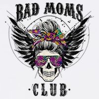 Bad Moms Club Leopard Skull Mom Funny Mom Mother's Day Cooling Performance Crew T-Shirt