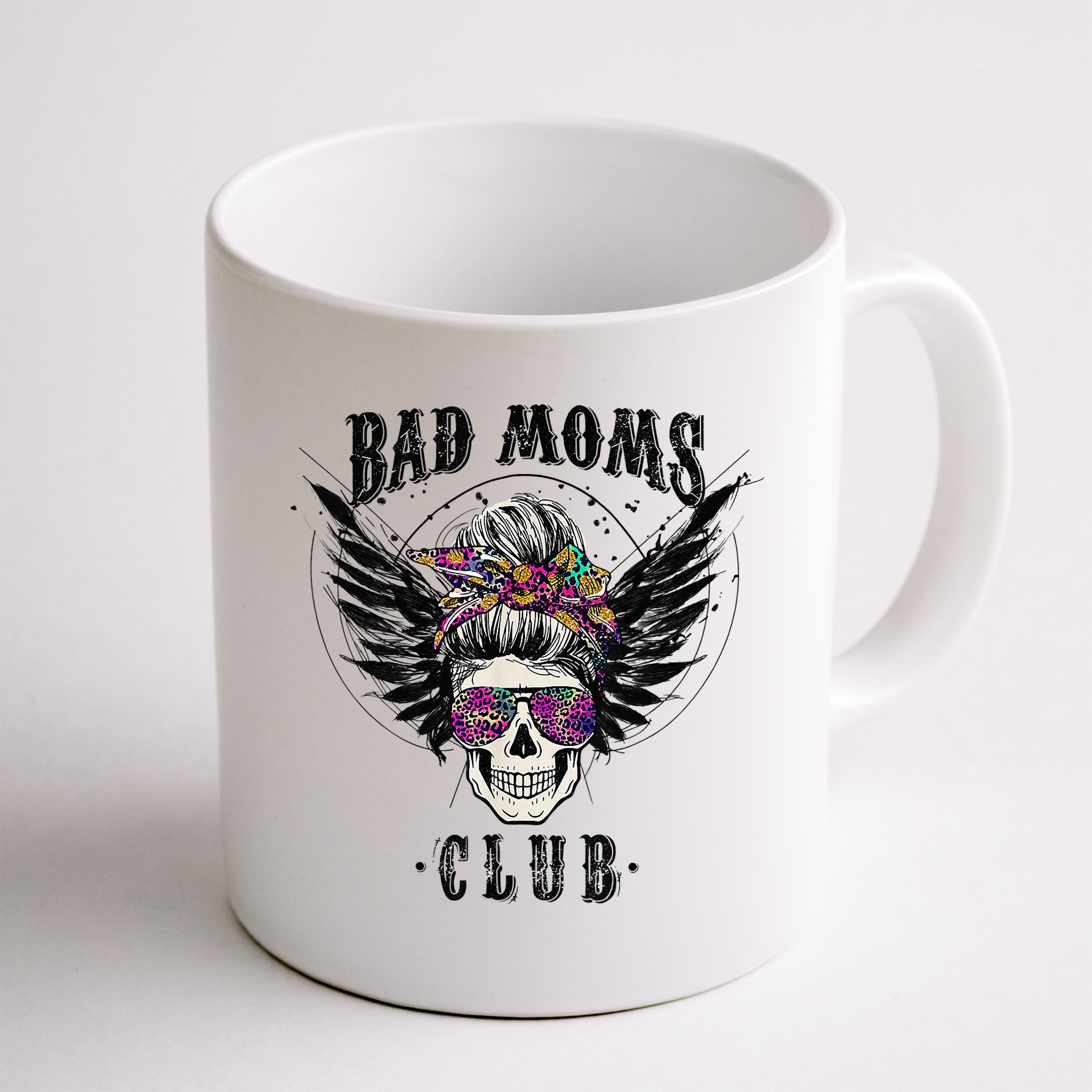 Bad Moms Club Leopard Skull Mom Funny Mom Mother's Day Mug