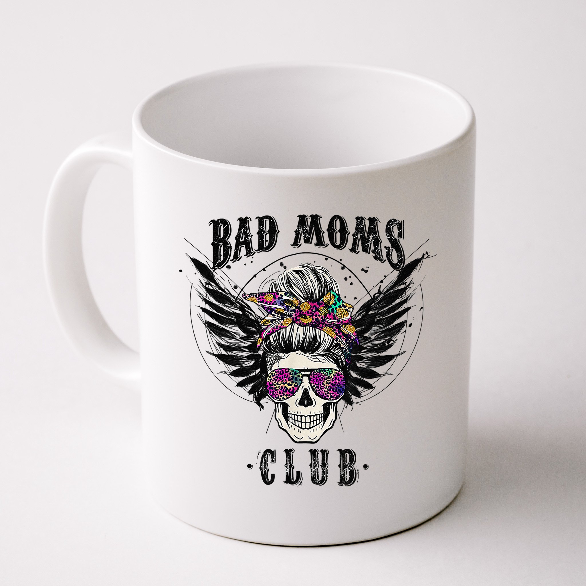Bad Moms Club Leopard Skull Mom Funny Mom Mother's Day Mug