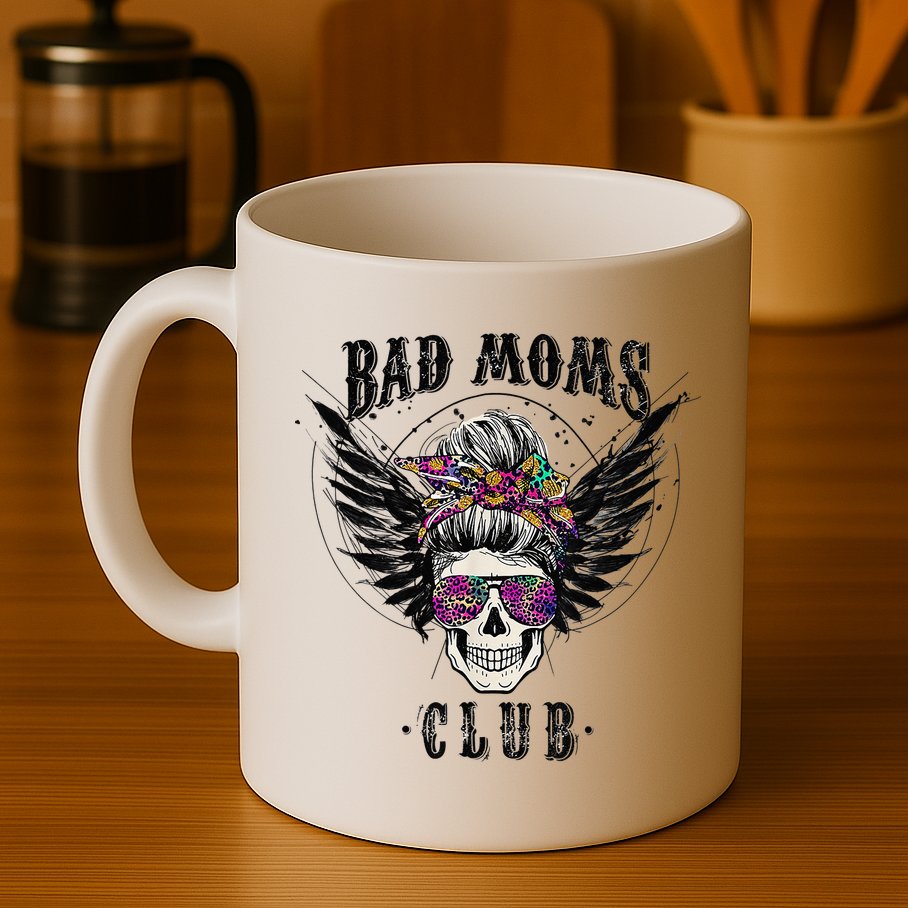 Bad Moms Club Leopard Skull Mom Funny Mom Mother's Day Mug