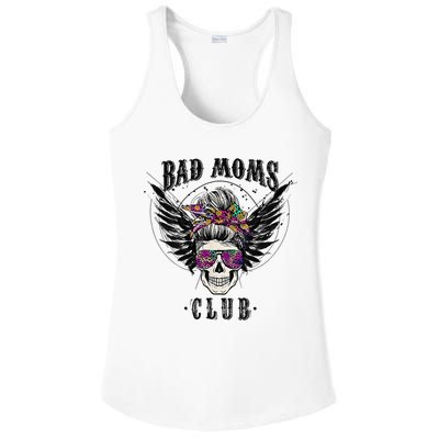 Bad Moms Club Leopard Skull Mom Funny Mom Mother's Day Ladies PosiCharge Competitor Racerback Tank