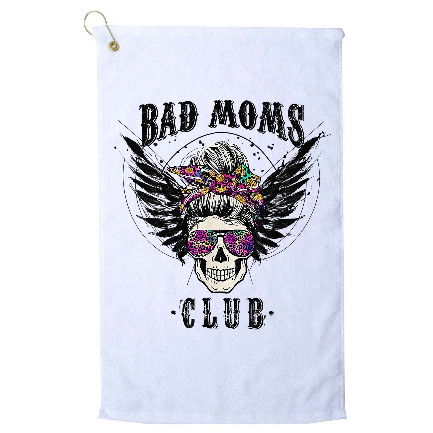 Bad Moms Club Leopard Skull Mom Funny Mom Mother's Day Golf Towel