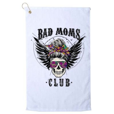 Bad Moms Club Leopard Skull Mom Funny Mom Mother's Day Platinum Collection Golf Towel