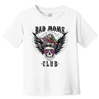 Bad Moms Club Leopard Skull Mom Funny Mom Mother's Day Toddler T-Shirt