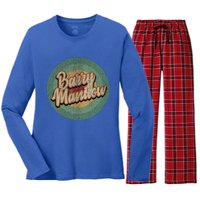 Barry Manilow Circle Retro Vintage Music Women's Long Sleeve Flannel Pajama Set 