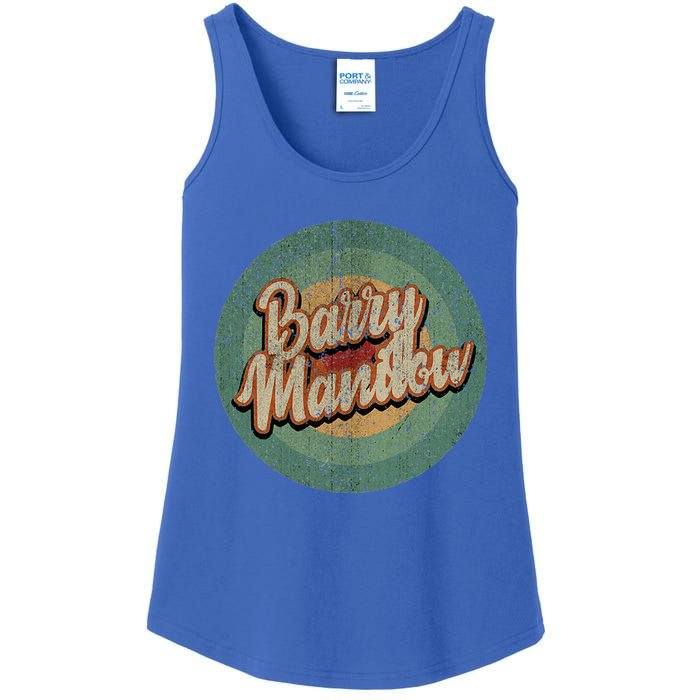 Barry Manilow Circle Retro Vintage Music Ladies Essential Tank