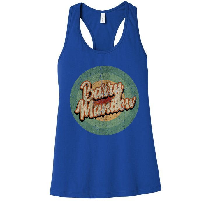 Barry Manilow Circle Retro Vintage Music Women's Racerback Tank