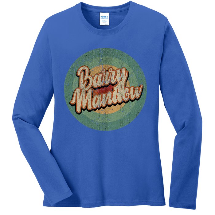 Barry Manilow Circle Retro Vintage Music Ladies Long Sleeve Shirt