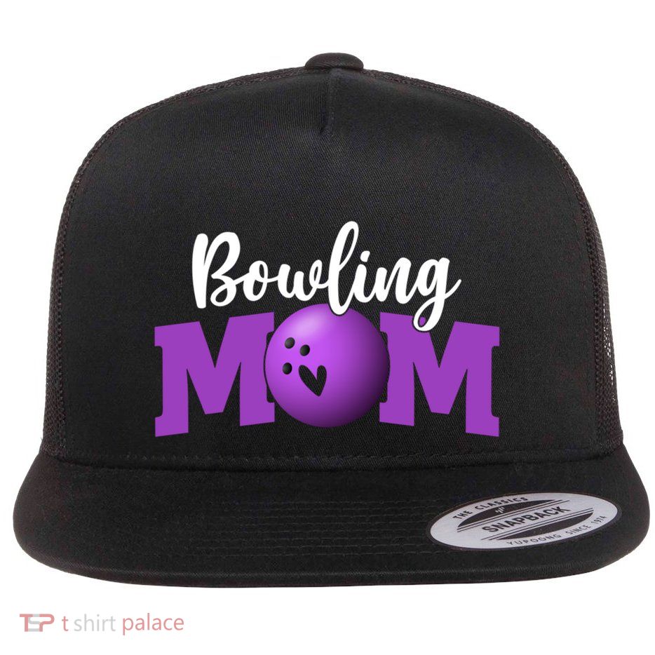 Bowling Mom Cute Letter Print Cute MotherS Day Gift Flat Bill Trucker Hat
