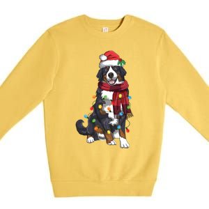 Bernese Mountain Christmas Light Funny Dog Lover Xmas Gift Funny Gift Premium Crewneck Sweatshirt