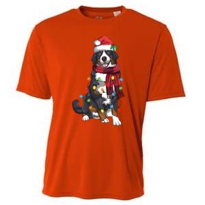 Bernese Mountain Christmas Light Funny Dog Lover Xmas Gift Funny Gift Cooling Performance Crew T-Shirt