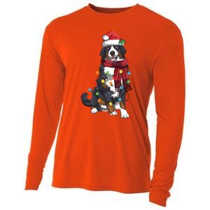 Bernese Mountain Christmas Light Funny Dog Lover Xmas Gift Funny Gift Cooling Performance Long Sleeve Crew