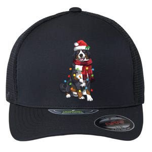 Bernese Mountain Christmas Light Funny Dog Lover Xmas Gift Funny Gift Flexfit Unipanel Trucker Cap