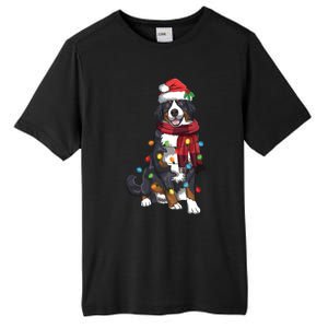 Bernese Mountain Christmas Light Funny Dog Lover Xmas Gift Funny Gift Tall Fusion ChromaSoft Performance T-Shirt