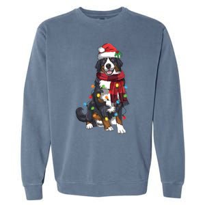 Bernese Mountain Christmas Light Funny Dog Lover Xmas Gift Funny Gift Garment-Dyed Sweatshirt