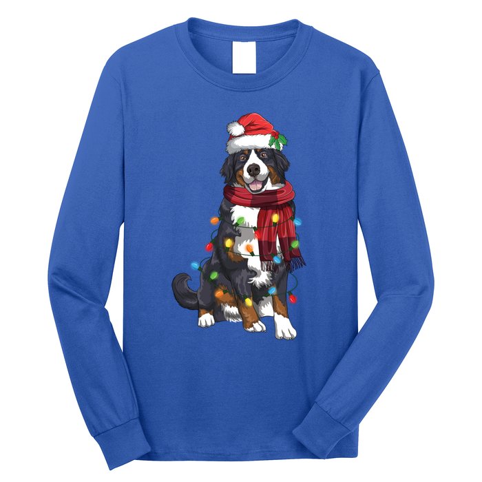 Bernese Mountain Christmas Light Funny Dog Lover Xmas Gift Funny Gift Long Sleeve Shirt