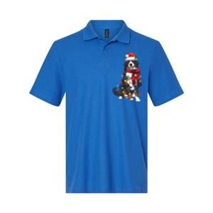 Bernese Mountain Christmas Light Funny Dog Lover Xmas Gift Funny Gift Softstyle Adult Sport Polo