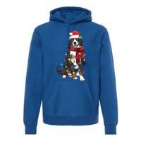 Bernese Mountain Christmas Light Funny Dog Lover Xmas Gift Funny Gift Premium Hoodie