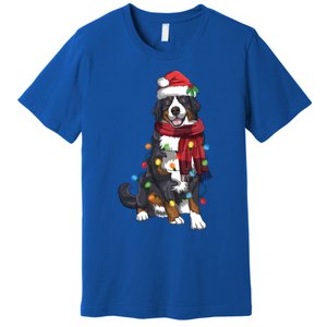 Bernese Mountain Christmas Light Funny Dog Lover Xmas Gift Funny Gift Premium T-Shirt