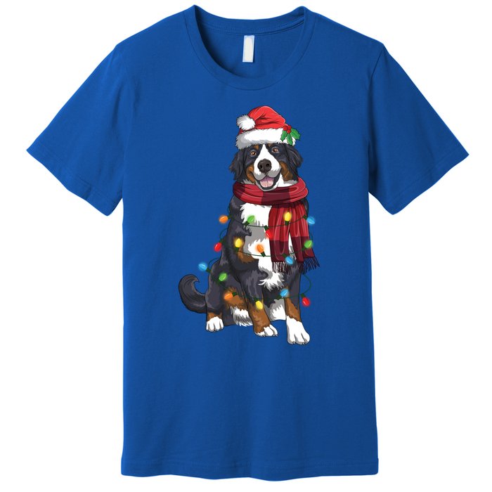 Bernese Mountain Christmas Light Funny Dog Lover Xmas Gift Funny Gift Premium T-Shirt