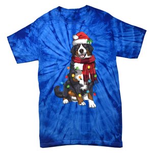 Bernese Mountain Christmas Light Funny Dog Lover Xmas Gift Funny Gift Tie-Dye T-Shirt