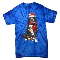 Bernese Mountain Christmas Light Funny Dog Lover Xmas Gift Funny Gift Tie-Dye T-Shirt