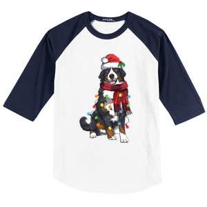 Bernese Mountain Christmas Light Funny Dog Lover Xmas Gift Funny Gift Baseball Sleeve Shirt