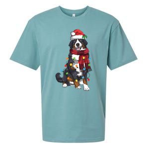 Bernese Mountain Christmas Light Funny Dog Lover Xmas Gift Funny Gift Sueded Cloud Jersey T-Shirt