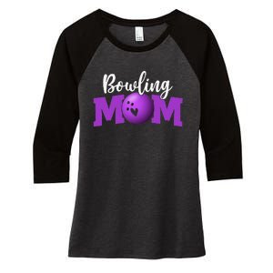 Bowling Mom Cute Letter Print Women Cute Mother's Day Women's Tri-Blend 3/4-Sleeve Raglan Shirt