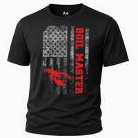 Boil Master Crawfish American Flag Crawdaddy Crayfish Cooling Performance Crew T-Shirt