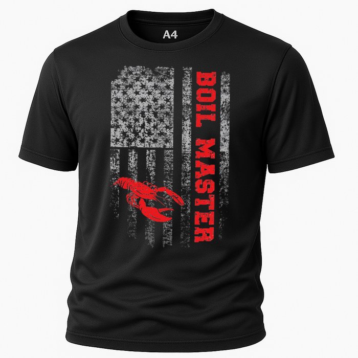 Boil Master Crawfish American Flag Crawdaddy Crayfish Cooling Performance Crew T-Shirt