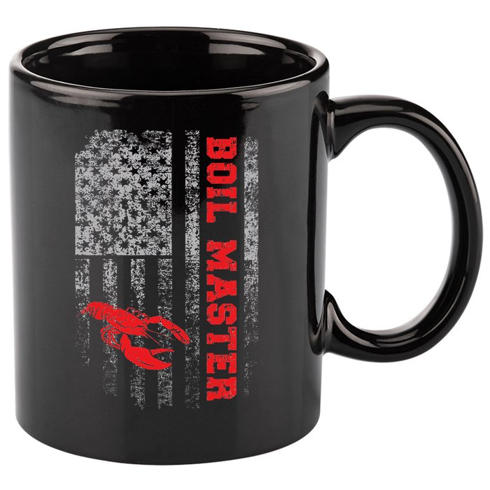 Boil Master Crawfish American Flag Crawdaddy Crayfish 11oz C Handle Ceramic Mug