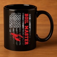 Boil Master Crawfish American Flag Crawdaddy Crayfish 11oz C Handle Ceramic Mug