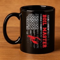 Boil Master Crawfish American Flag Crawdaddy Crayfish 11oz C Handle Ceramic Mug