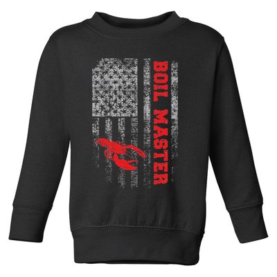 Boil Master Crawfish American Flag Crawdaddy Crayfish Toddler Sweatshirt
